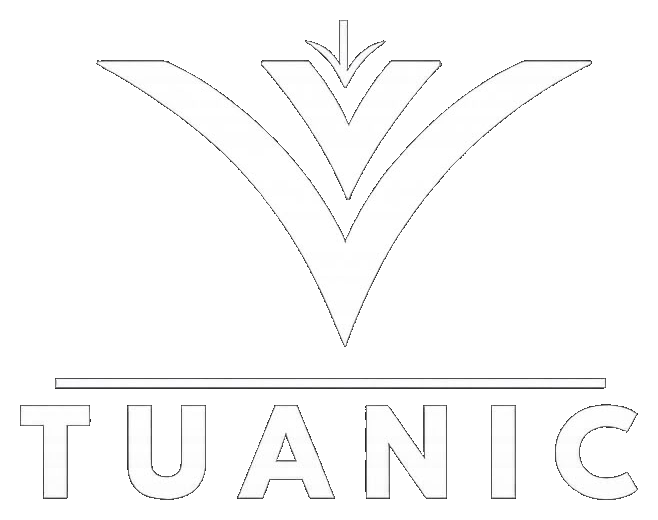 Logotipo blanco de TUANIC